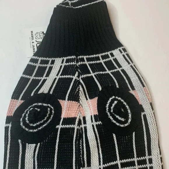 Mabel & James Plaid Dog Sweater Pink, Black Size Large - Picture 3 of 9